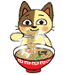 Cat eating Noods